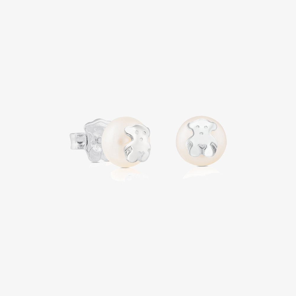 Pendientes de plata y perlas TOUS Bear