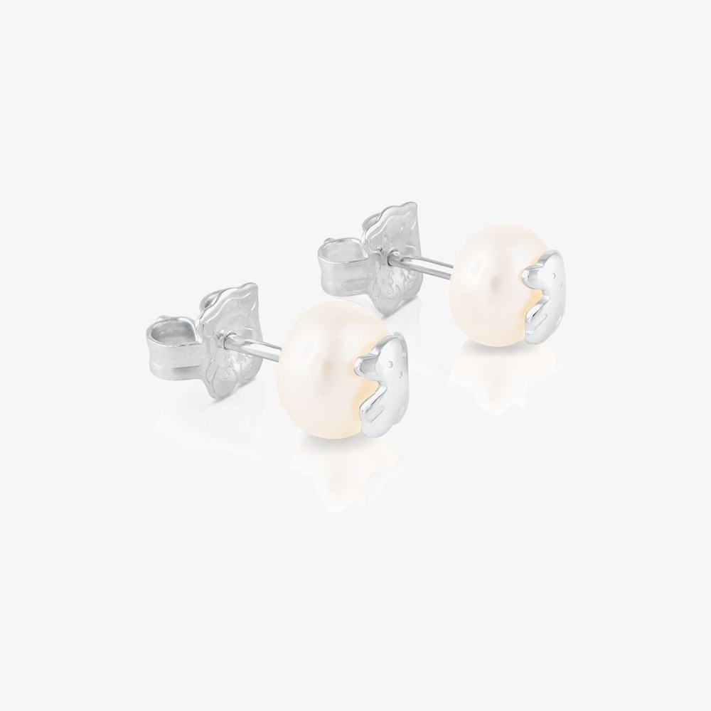 Pendientes de plata y perlas TOUS Bear