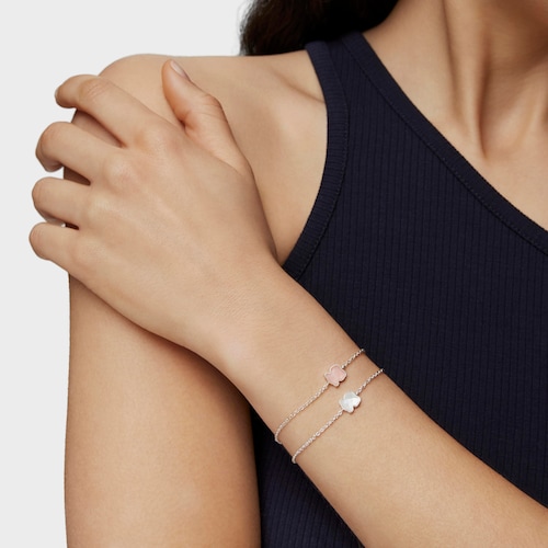 Pulsera de plata y nácar facetado TOUS Color