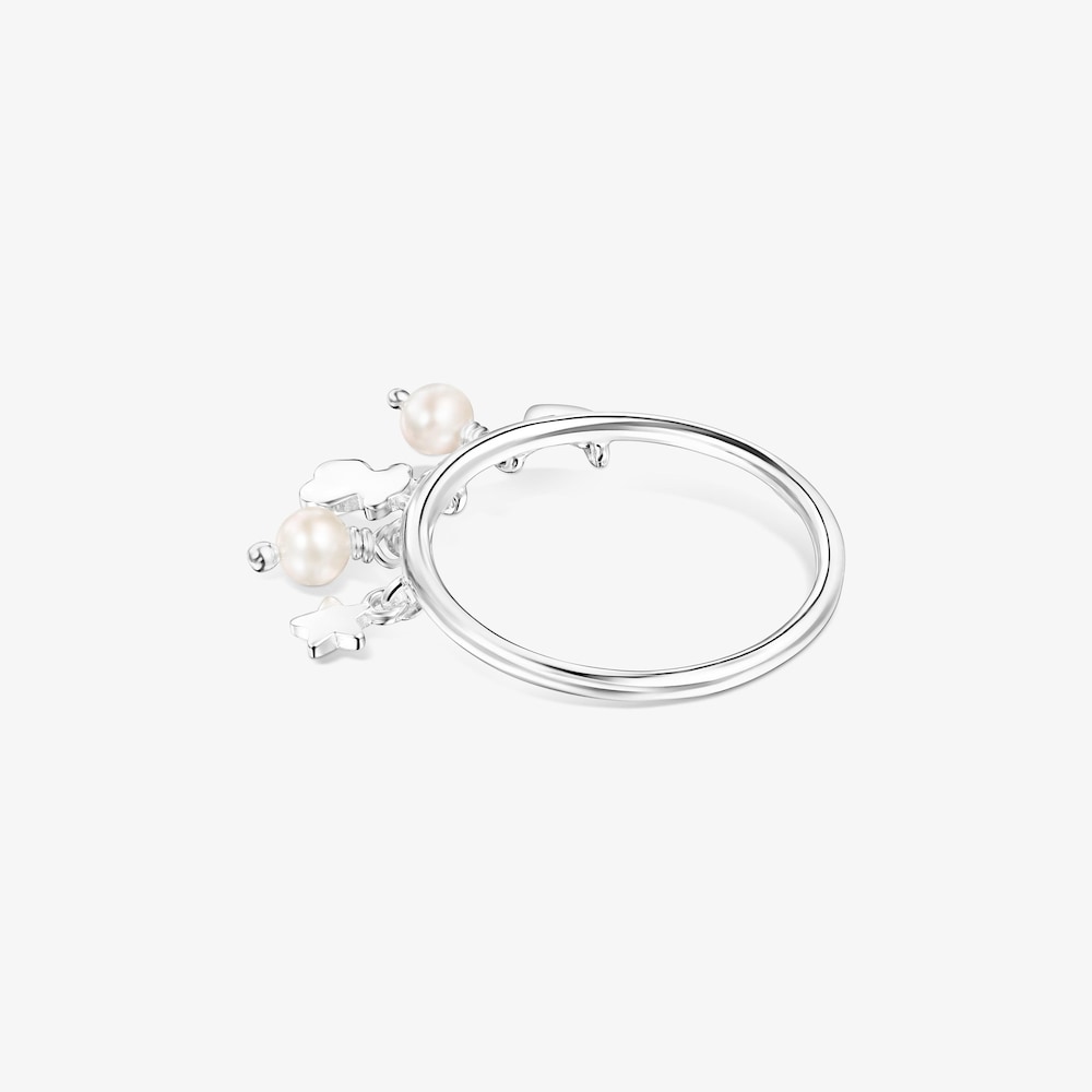 Anell Cool Joy de plata i perles motius &oacute;s, cor i estel