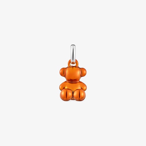 Small Bold Bear orange steel bear Pendant