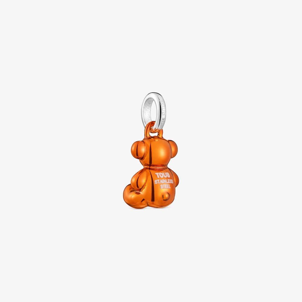 Small Bold Bear orange steel bear Pendant