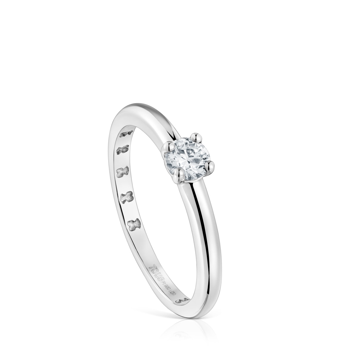 Platinum solitaire Ring with brilliant-cut, lab-grown diamond Les Classiques LGD