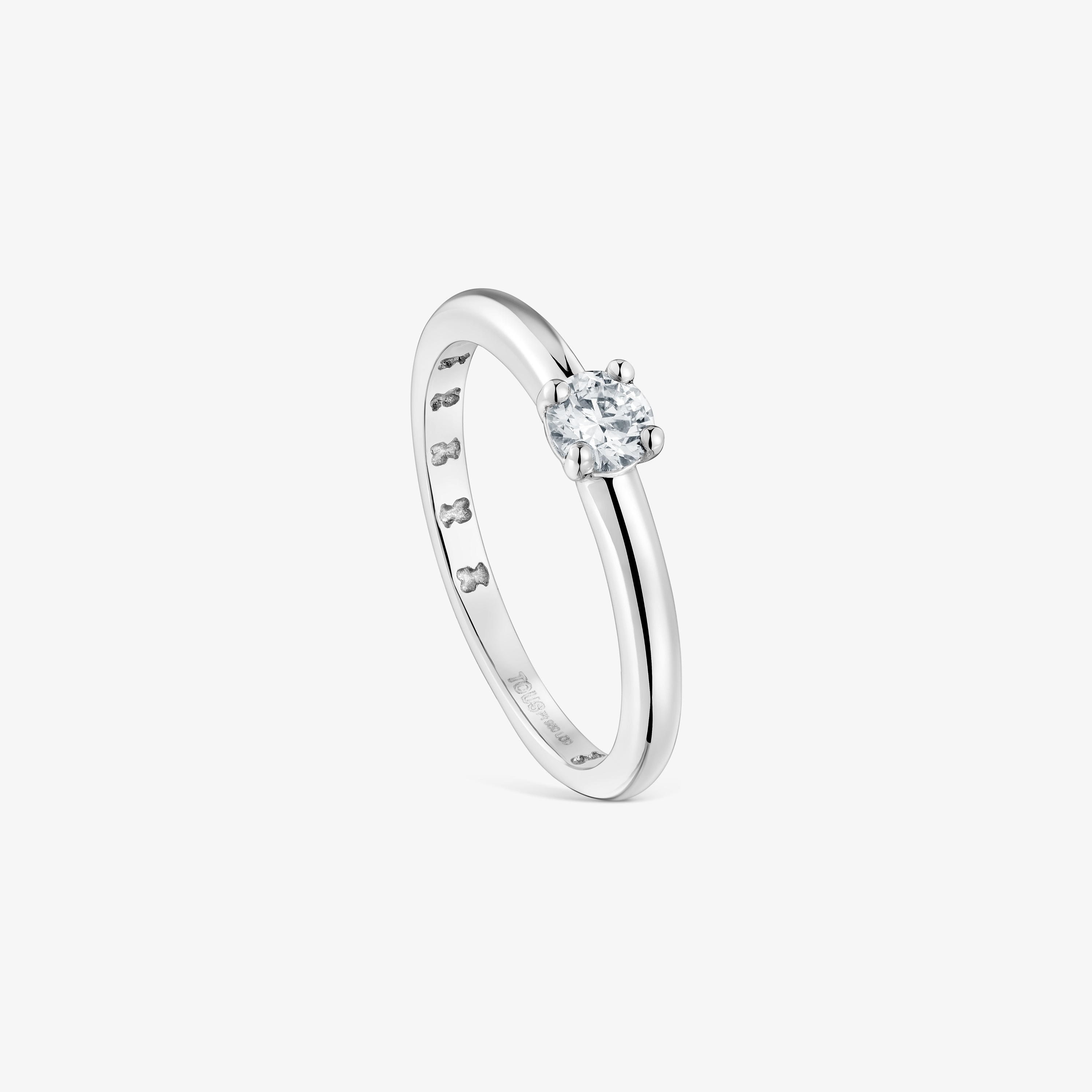 Platinum solitaire Ring with brilliant-cut, lab-grown diamond Les Classiques LGD