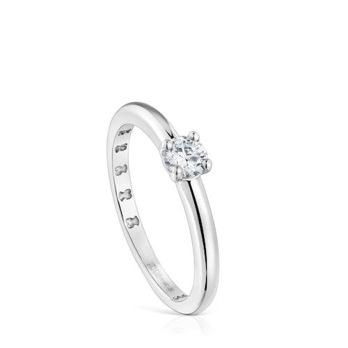 Platinum solitaire Ring with brilliant-cut, lab-grown diamond Les Classiques LGD