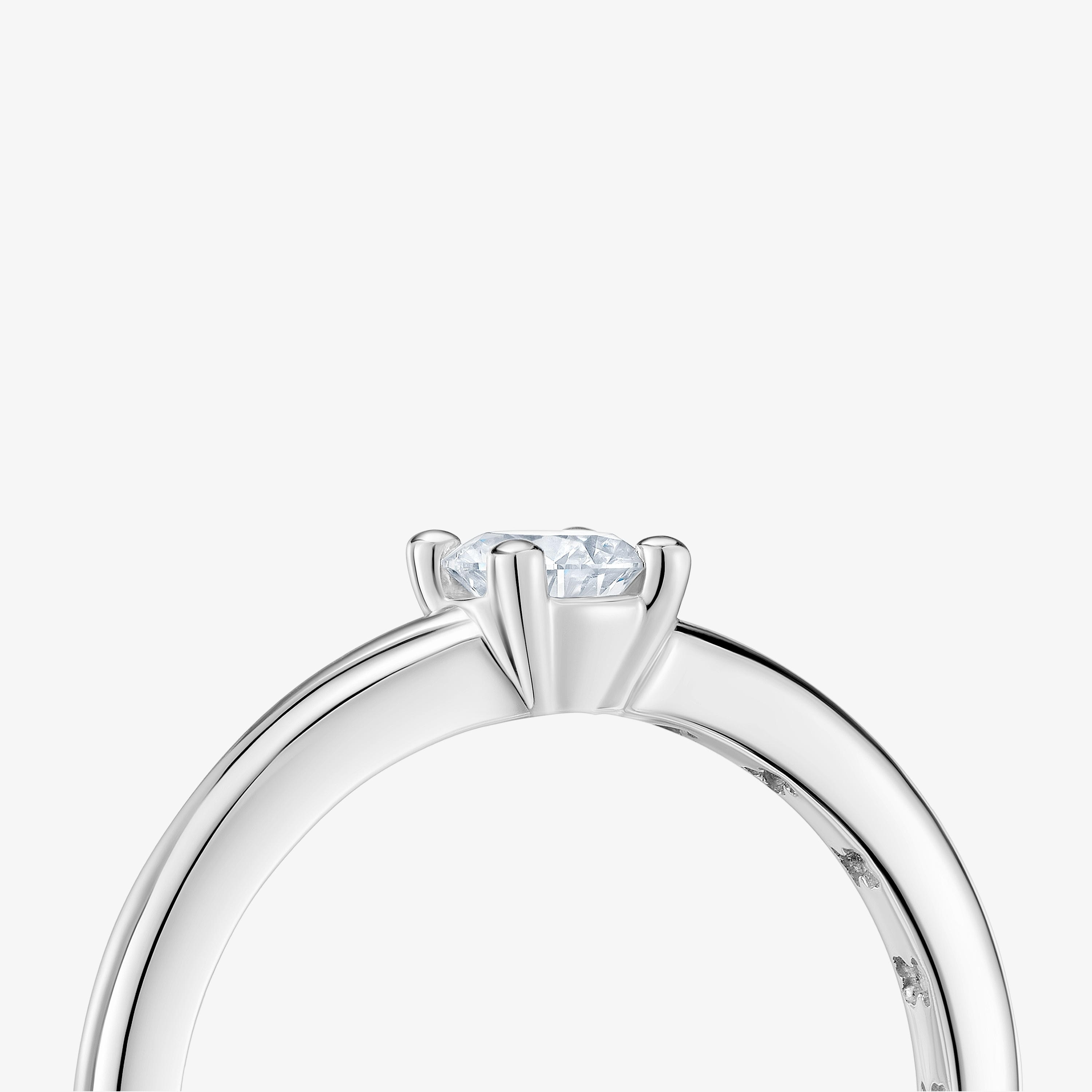 Platinum solitaire Ring with brilliant-cut, lab-grown diamond Les Classiques LGD