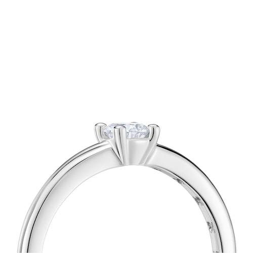 Platinum solitaire Ring with brilliant-cut, lab-grown diamond Les Classiques LGD