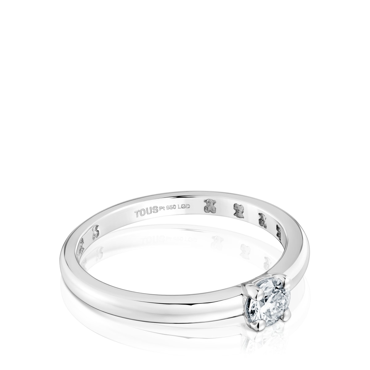 Platinum solitaire Ring with brilliant-cut, lab-grown diamond Les Classiques LGD