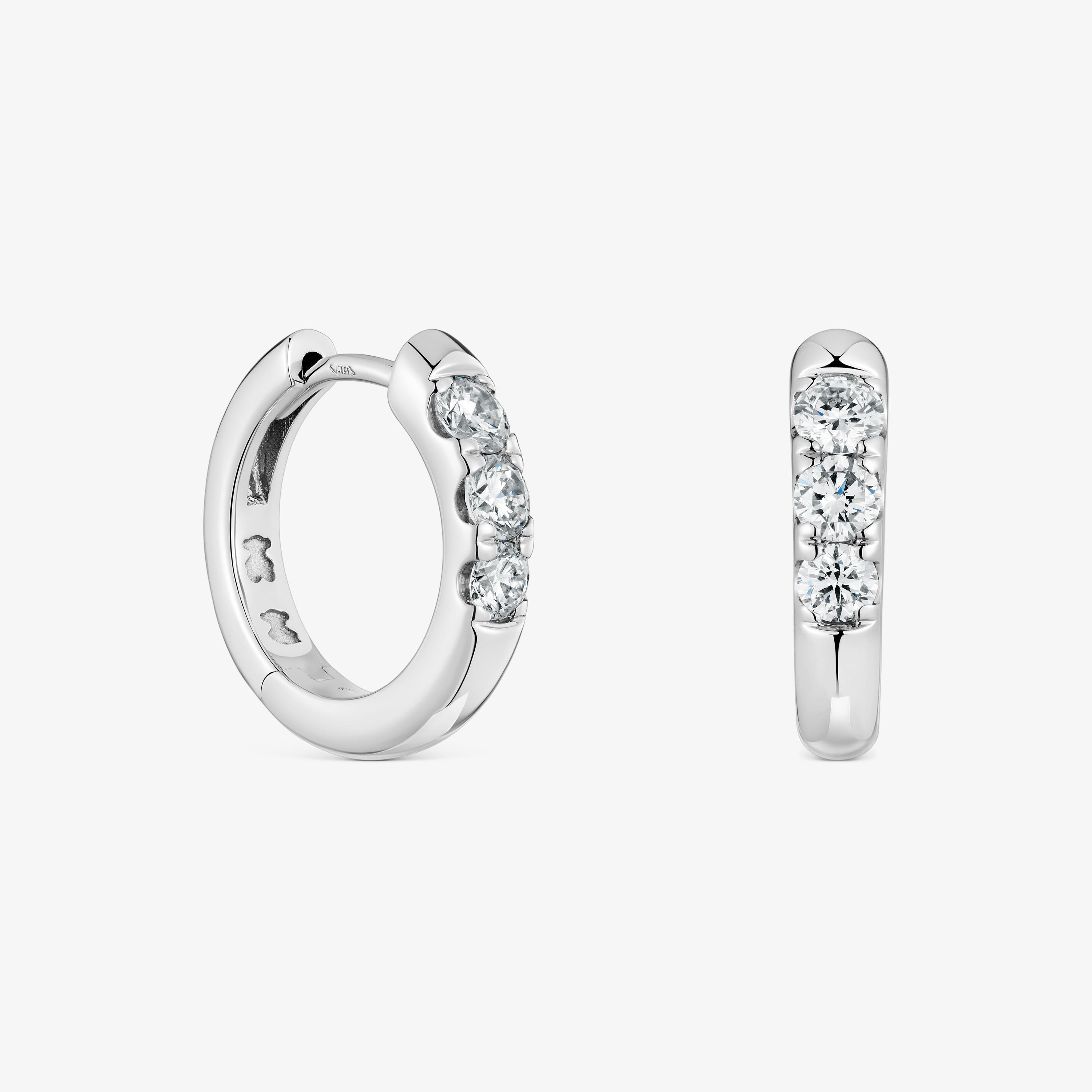 Platinum Hoop earrings with lab-grown diamonds Les Classiques LGD
