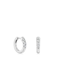 Platinum Hoop earrings with lab-grown diamonds Les Classiques LGD