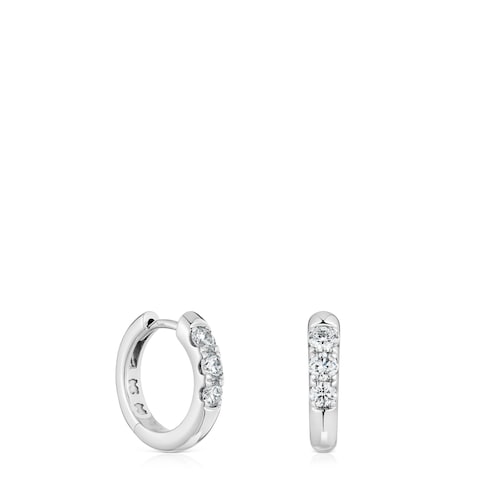 Platinum Hoop earrings with lab-grown diamonds Les Classiques LGD