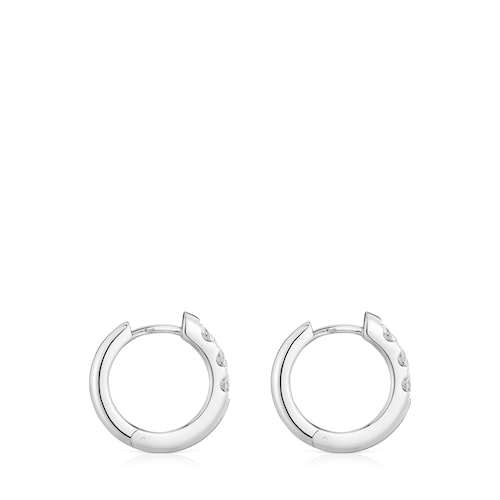 Platinum Hoop earrings with lab-grown diamonds Les Classiques LGD