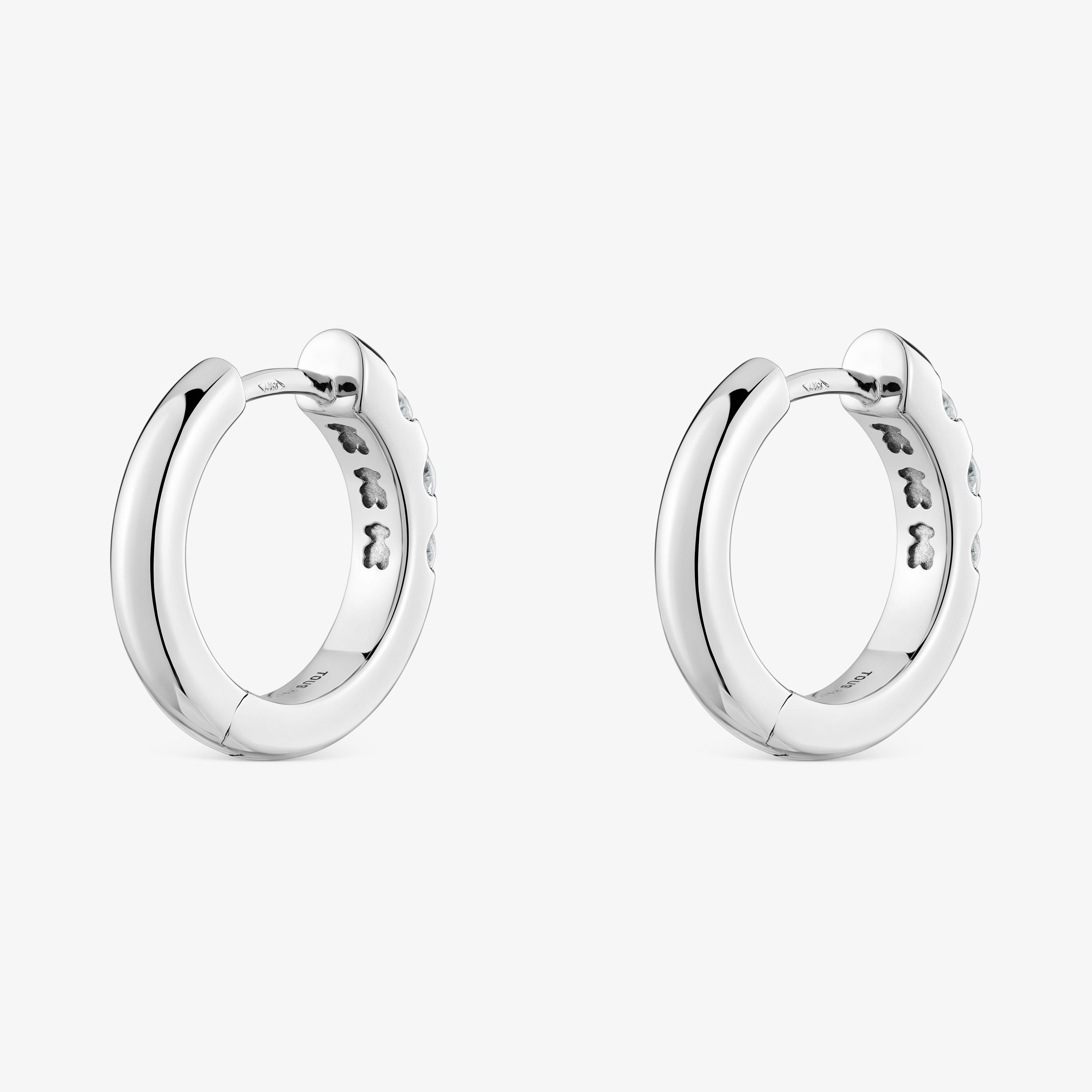 Platinum Hoop earrings with lab-grown diamonds Les Classiques LGD