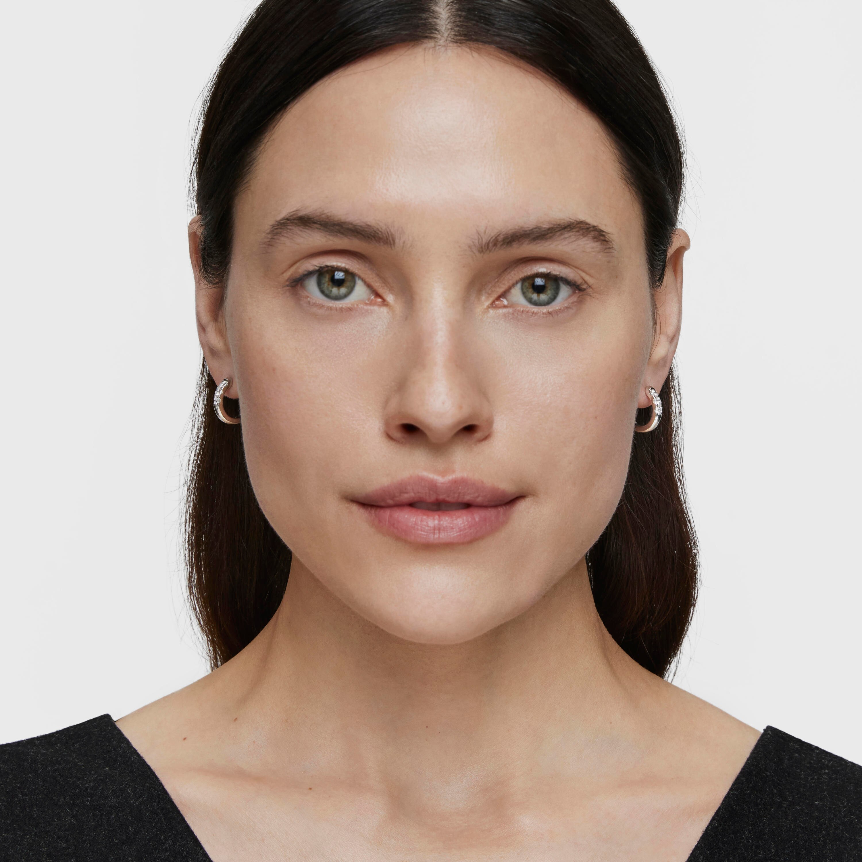 Platinum Hoop earrings with lab-grown diamonds Les Classiques LGD