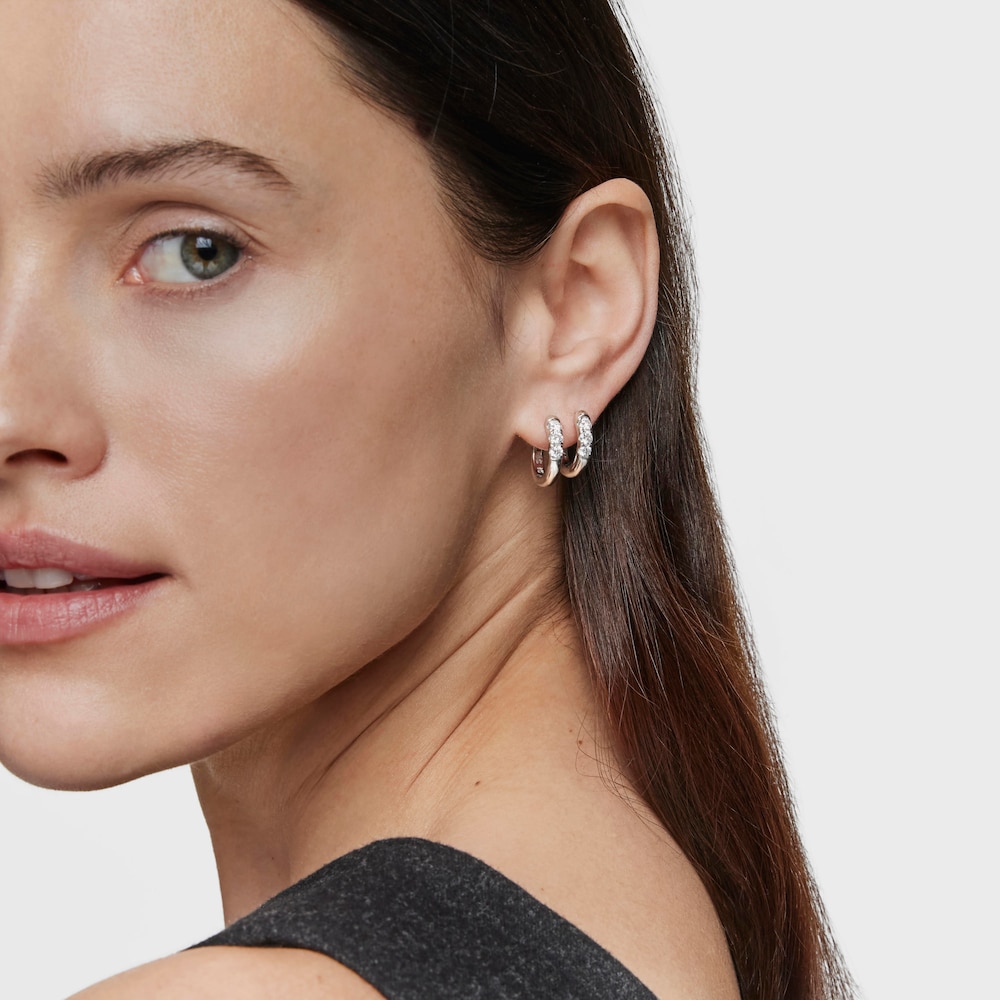 Platynowe kolczyki kreolki z laboratoryjnie hodowanymi diamentami Les Classiques LGD