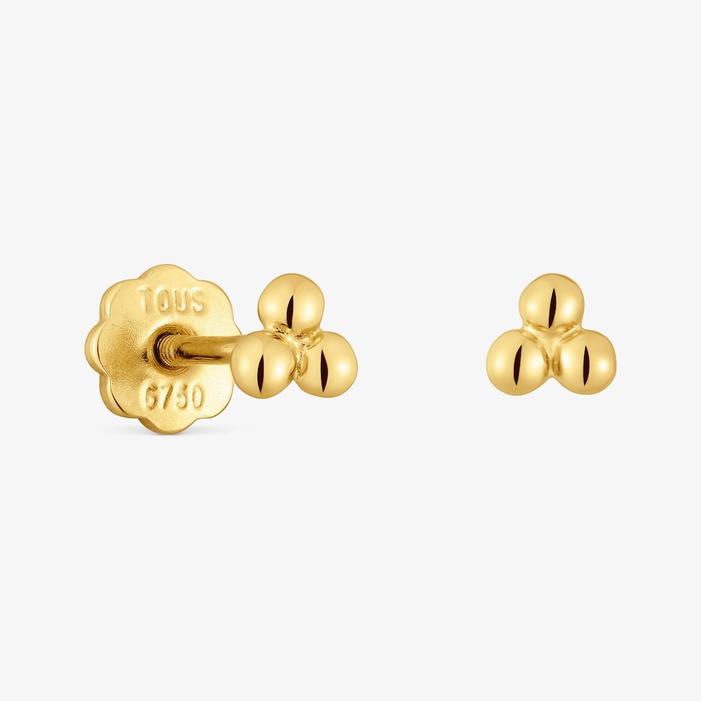 4&nbsp;mm 18K solid gold motif Earrings Basics