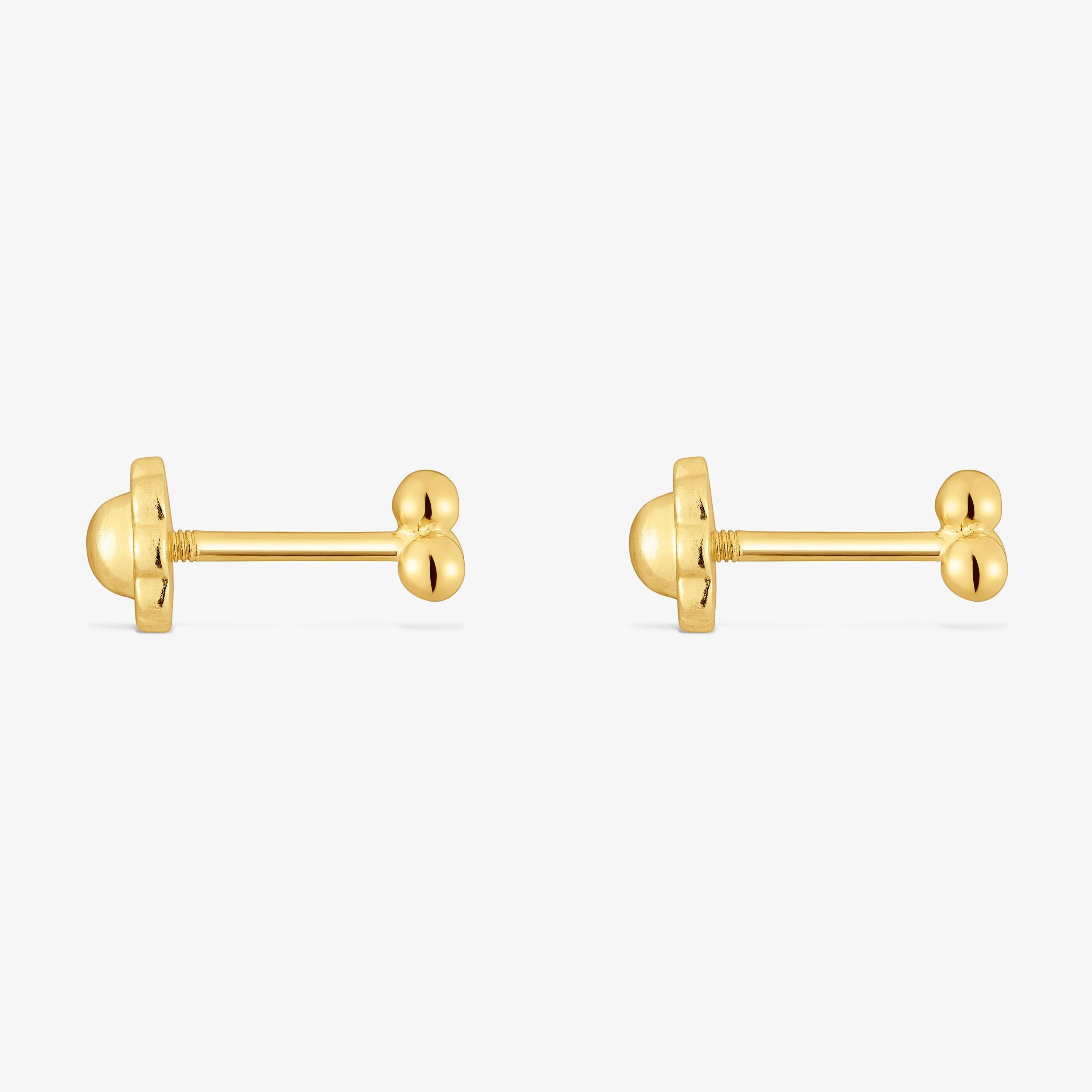 4 mm 18K solid gold motif Earrings Basics