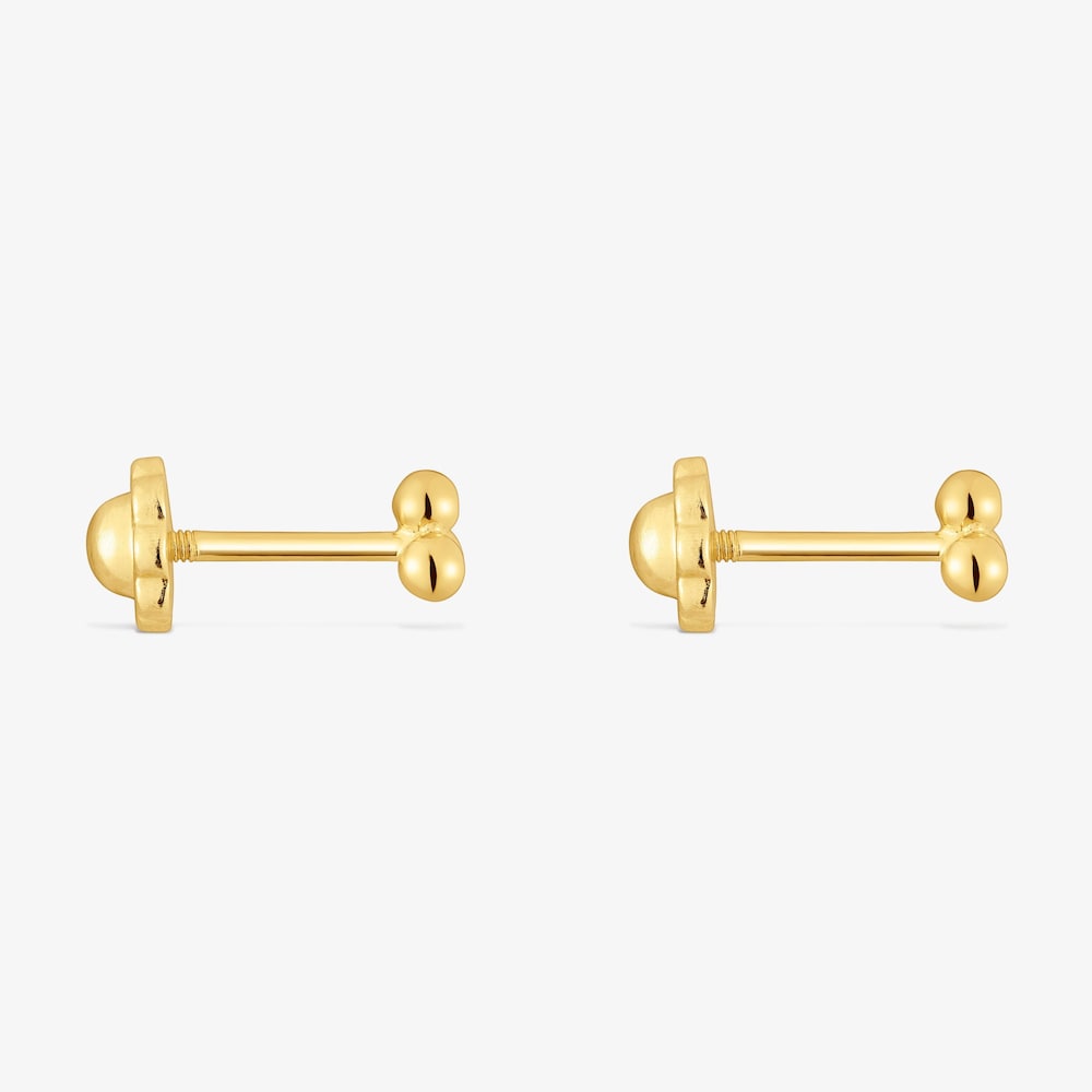 4&nbsp;mm 18K solid gold motif Earrings Basics