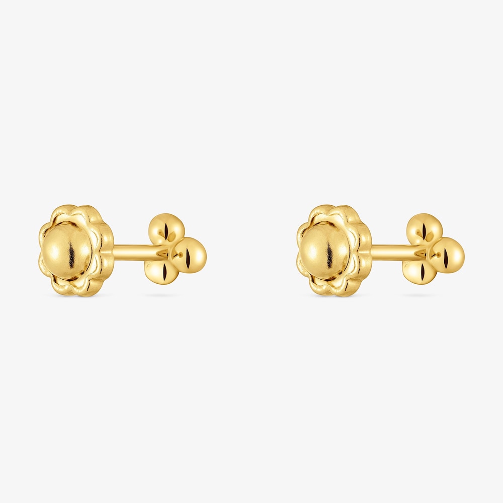 4&nbsp;mm 18K solid gold motif Earrings Basics