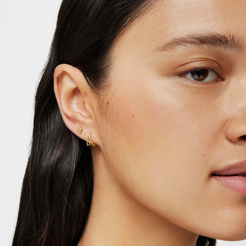 4&nbsp;mm 18K solid gold motif Earrings Basics