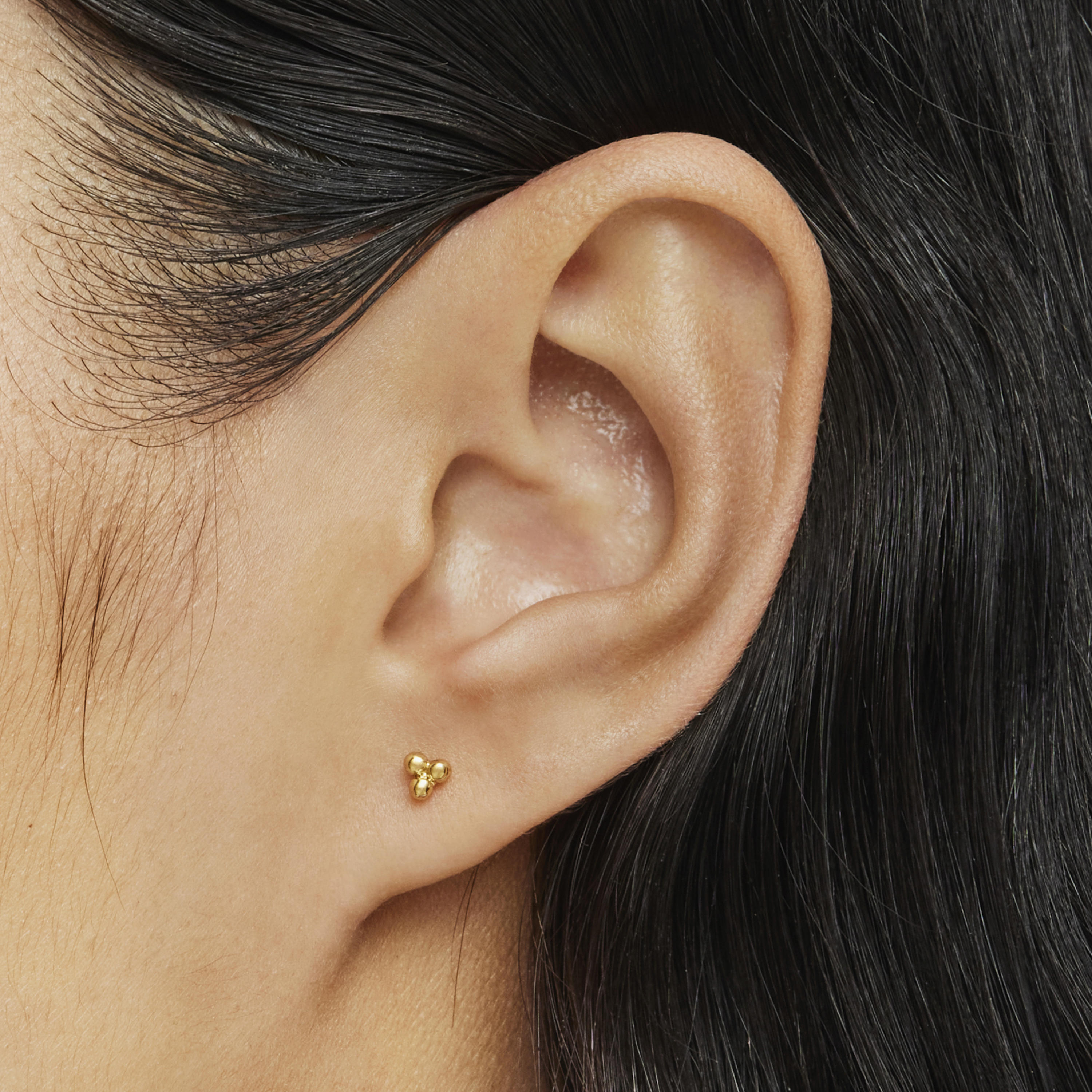 4 mm 18K solid gold motif Earrings Basics