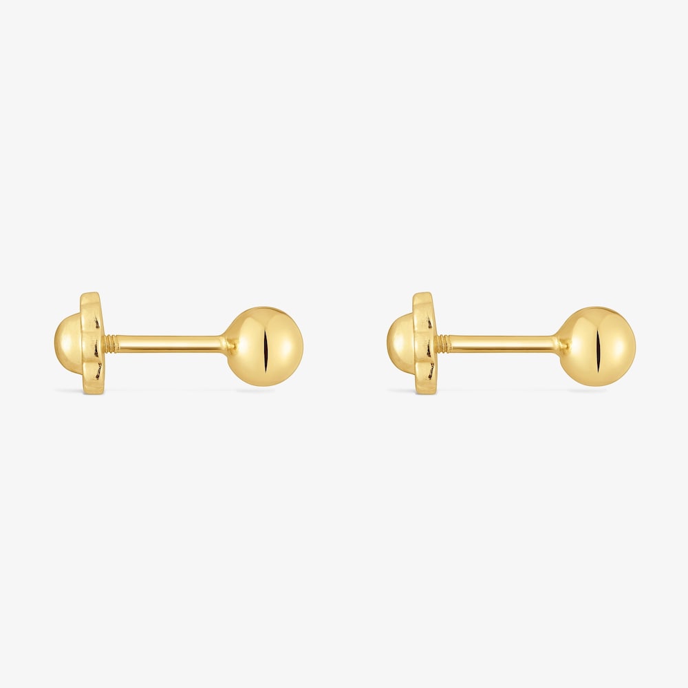 Pendientes de oro 18K 4 mm Basics