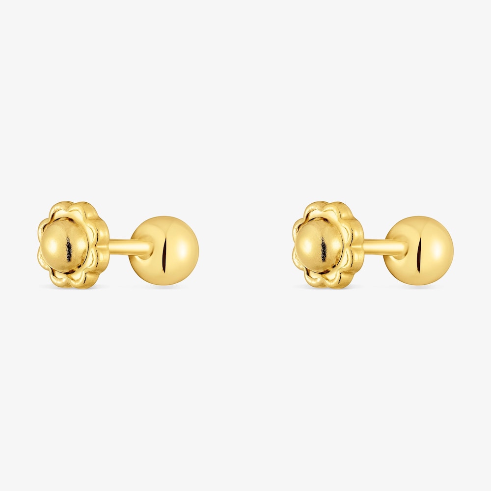 Pendientes de oro 18K 4 mm Basics