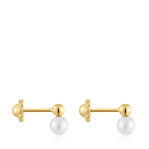 Gold and cultured pearl Earrings Basics