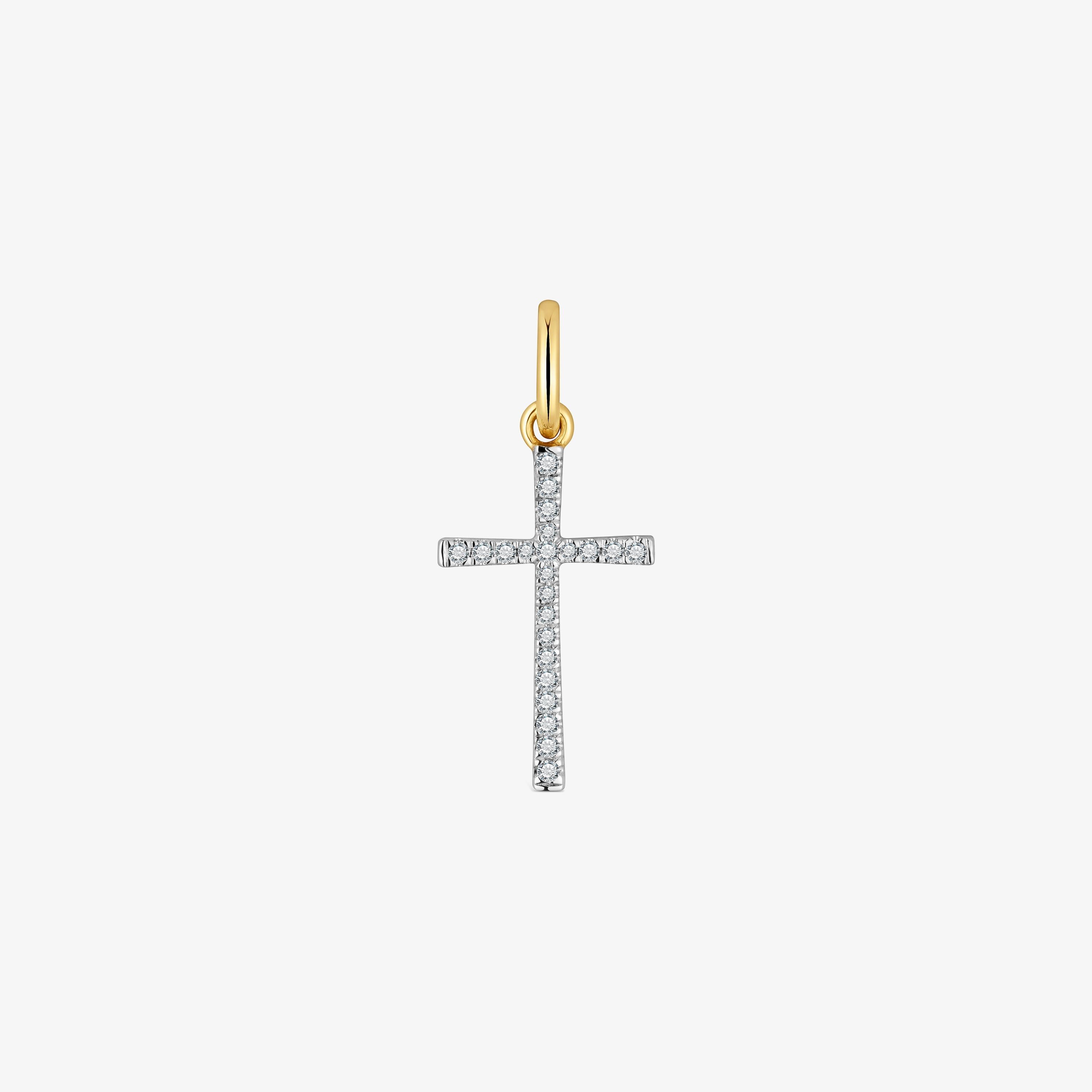 18K solid gold and diamonds cross Pendant Basics