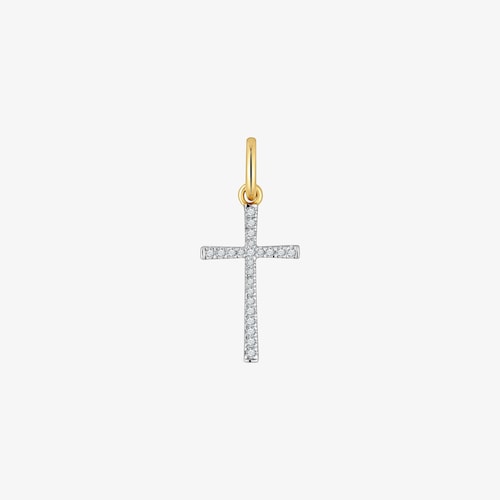 Colgante cruz de oro 18K y diamantes Basics