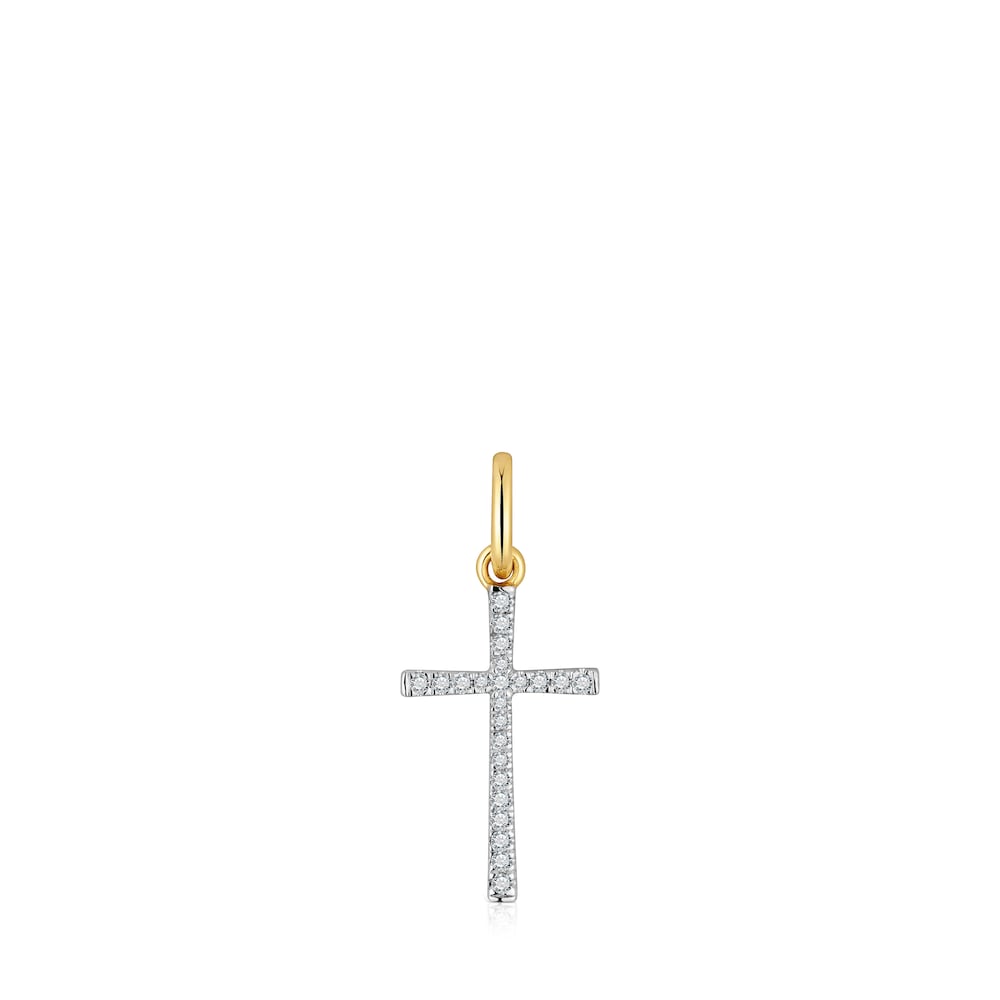 Colgante cruz de oro y diamantes Basics image number 0