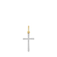 Colgante cruz de oro y diamantes Basics