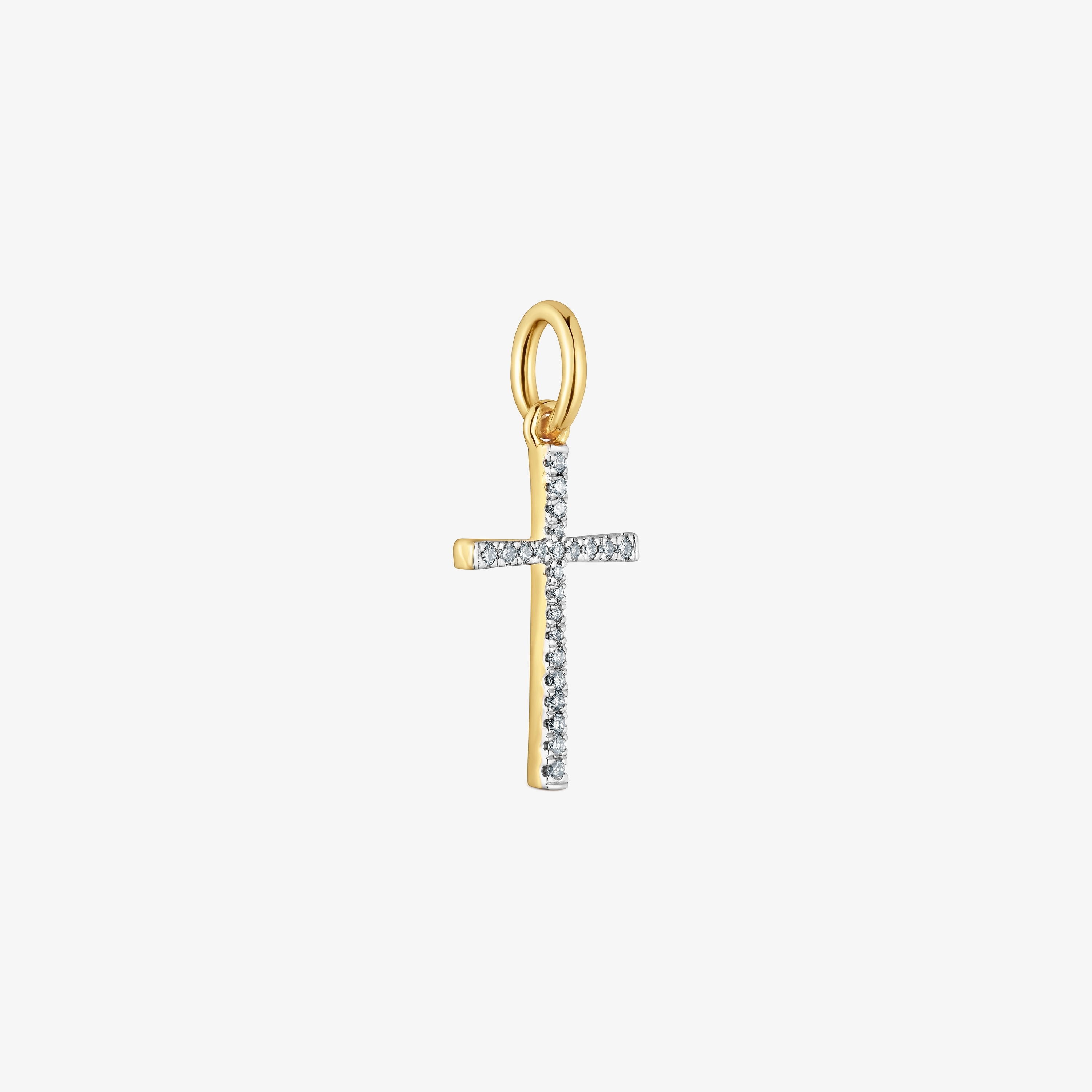 18K solid gold and diamonds cross Pendant Basics