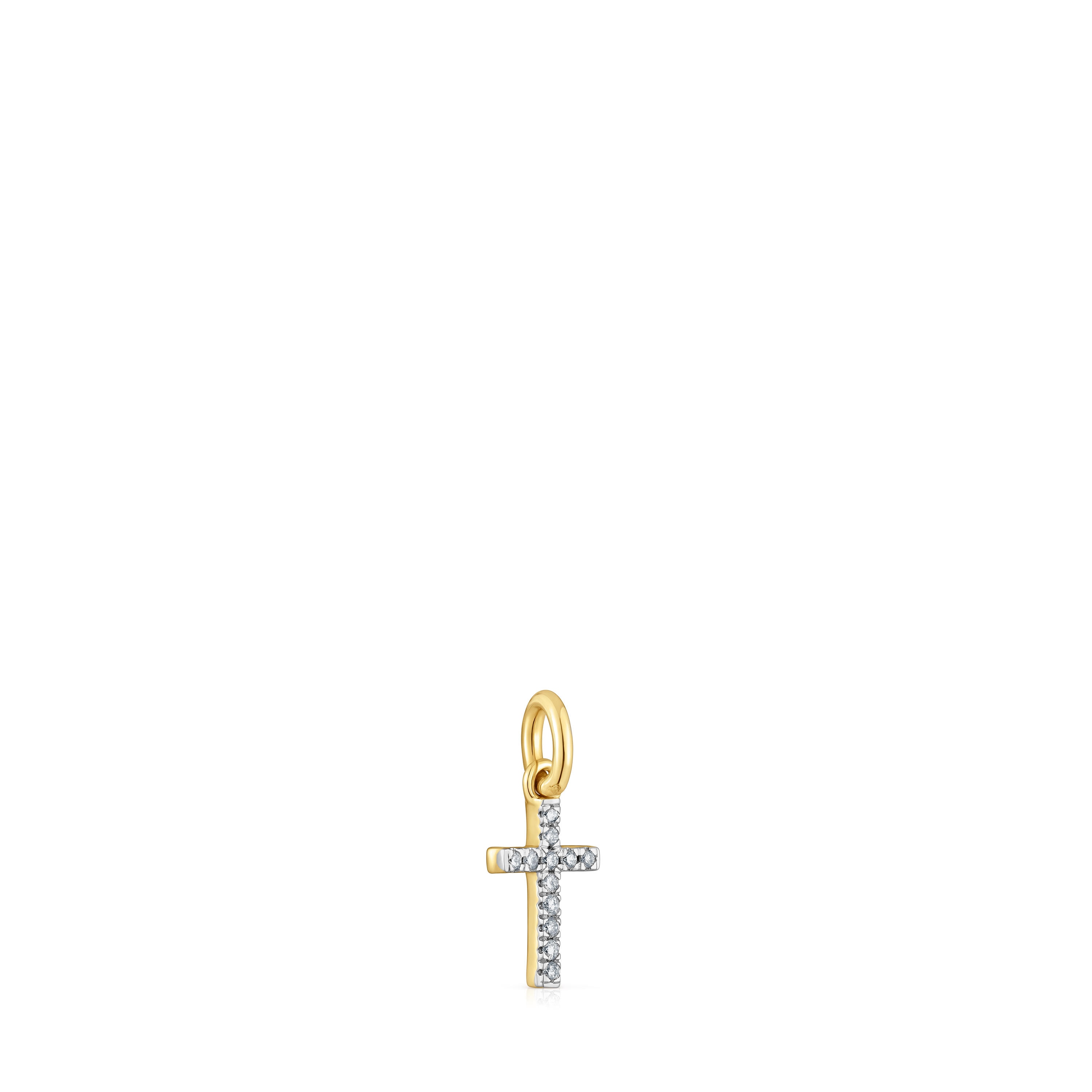 Small gold and diamonds cross Pendant Basics