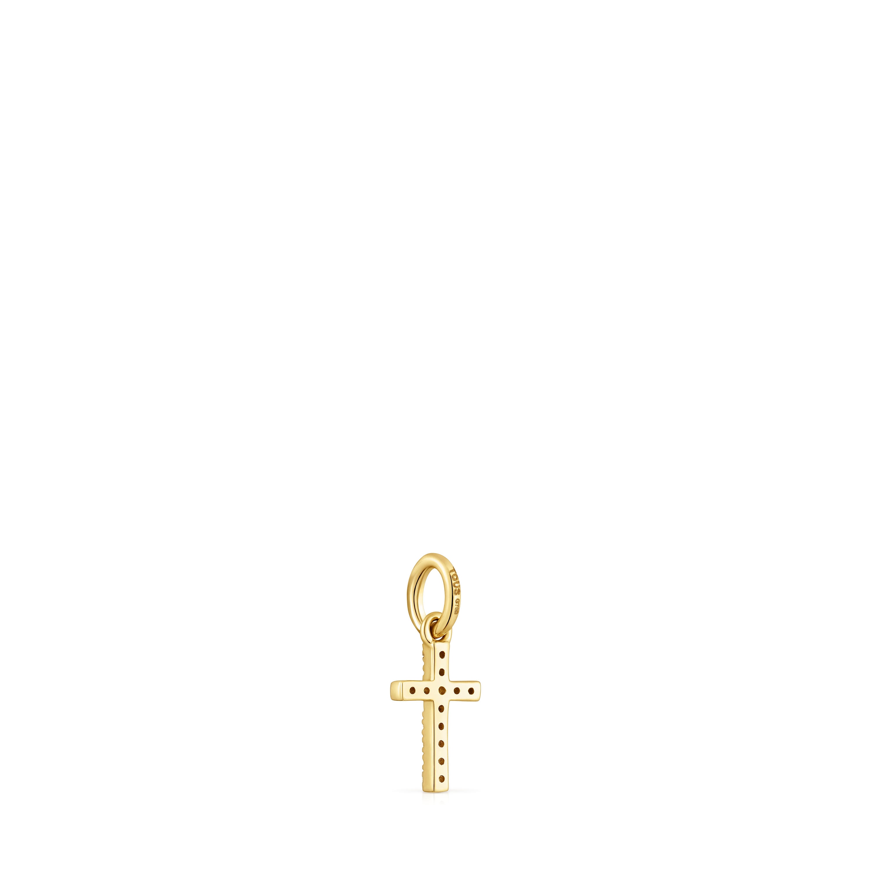 Small gold and diamonds cross Pendant Basics
