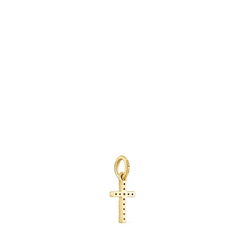 Small gold and diamonds cross Pendant Basics