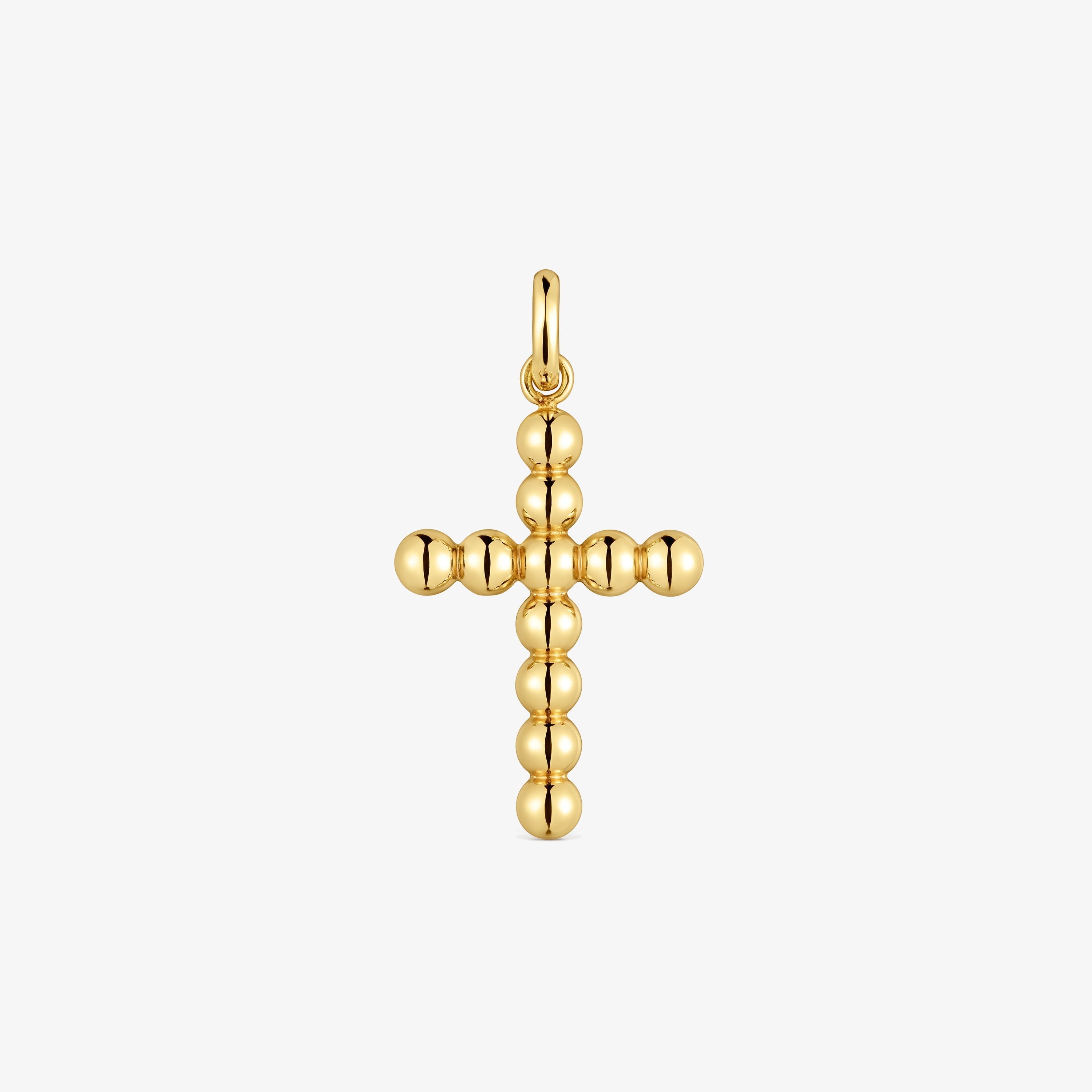 Medium 18K solid gold cross-motif Pendant Basics