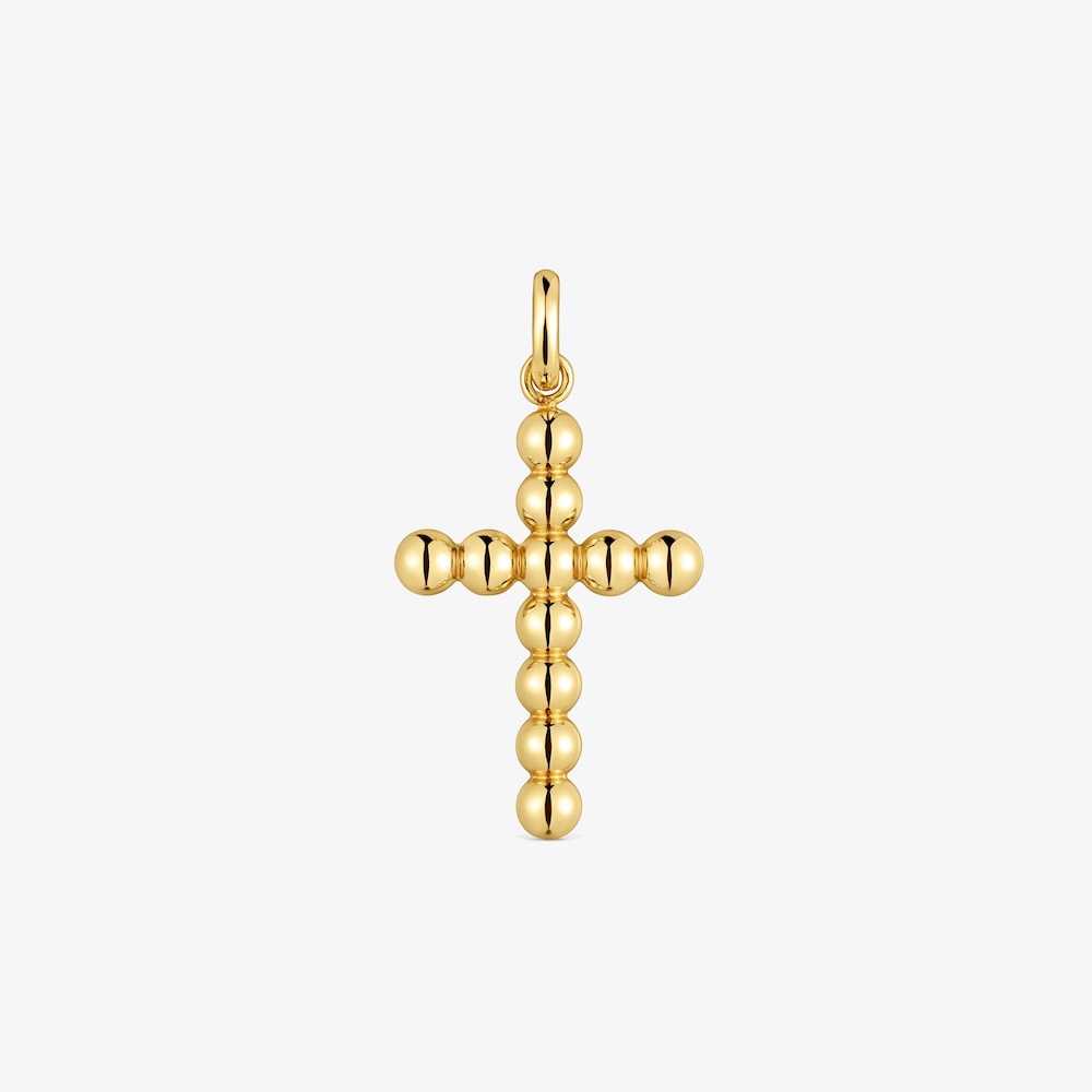 Medium 18K solid gold cross-motif Pendant Basics