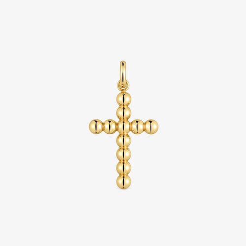 Colgante mediano motivo cruz de oro 18K Basics