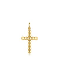 Colgante mediano motivo cruz de oro Basics