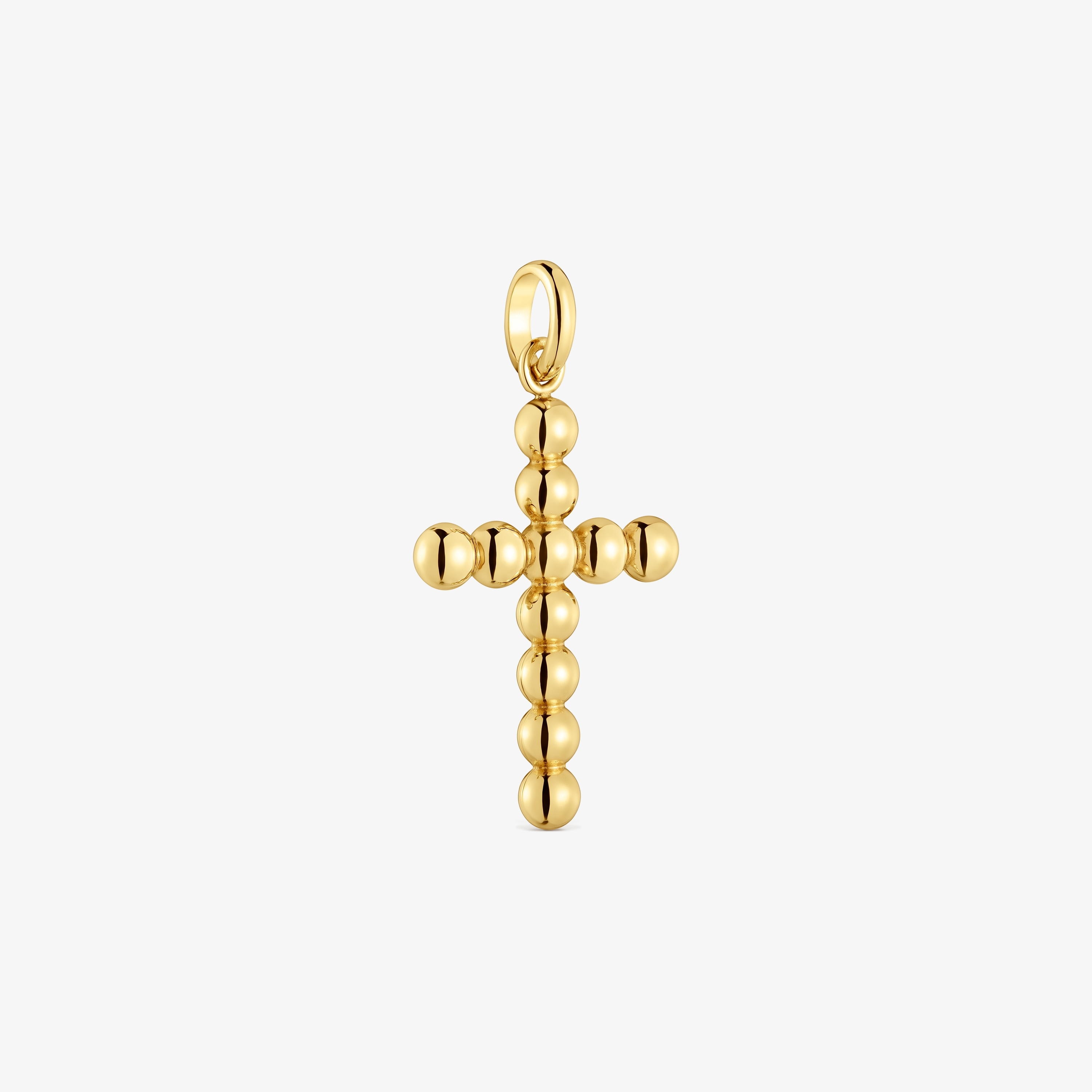 Medium 18K solid gold cross-motif Pendant Basics
