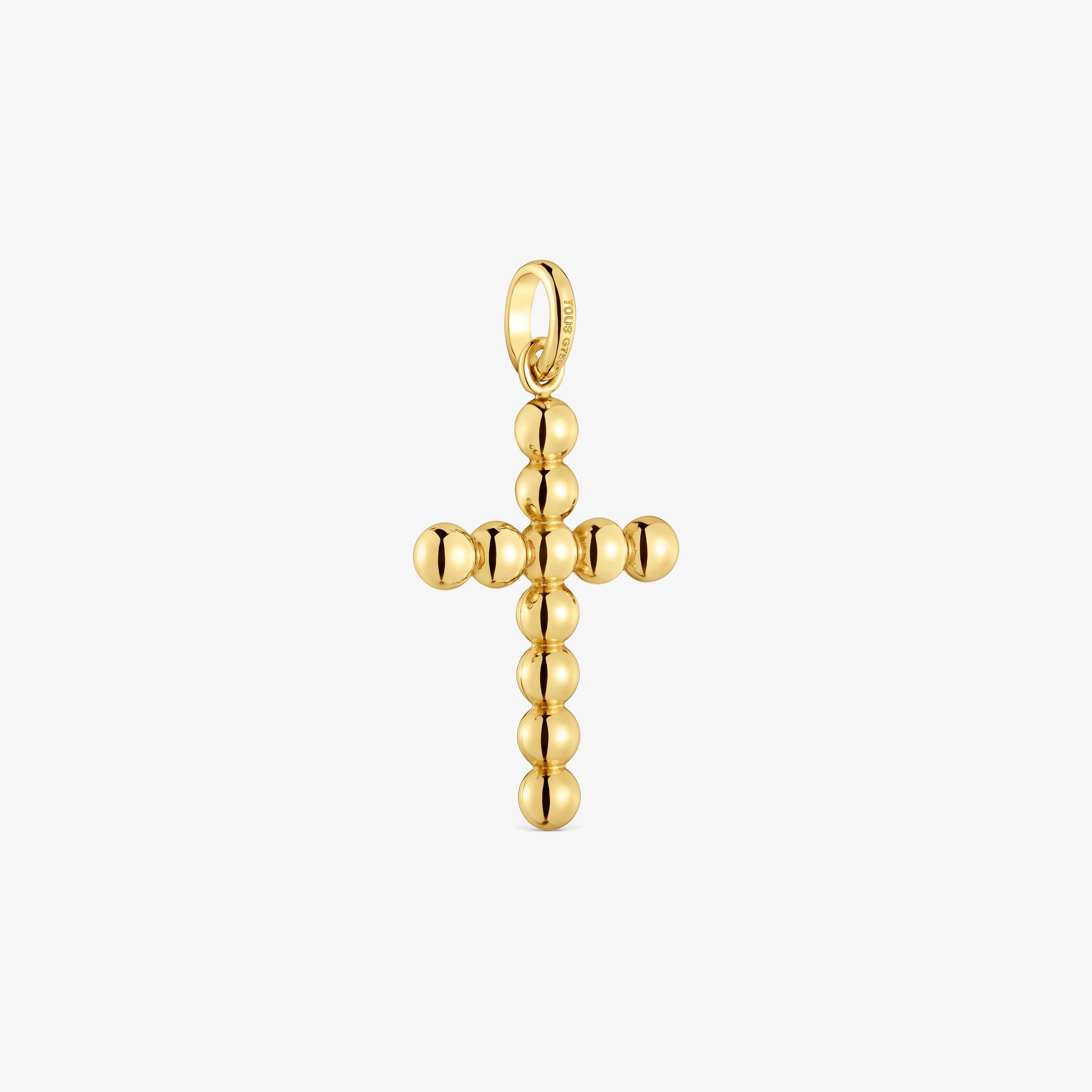 Medium 18K solid gold cross-motif Pendant Basics