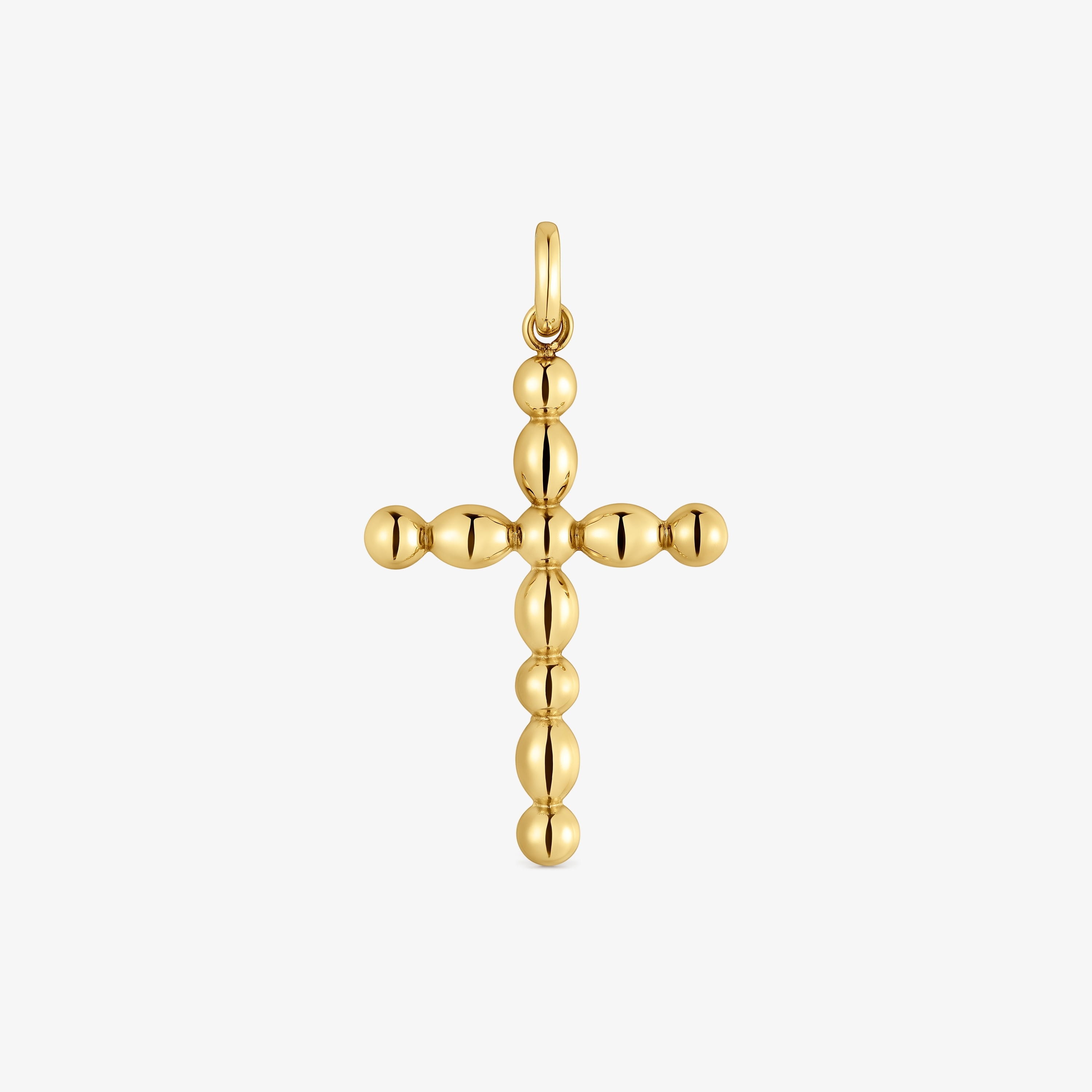 Large 18K solid gold cross-motif Pendant Basics