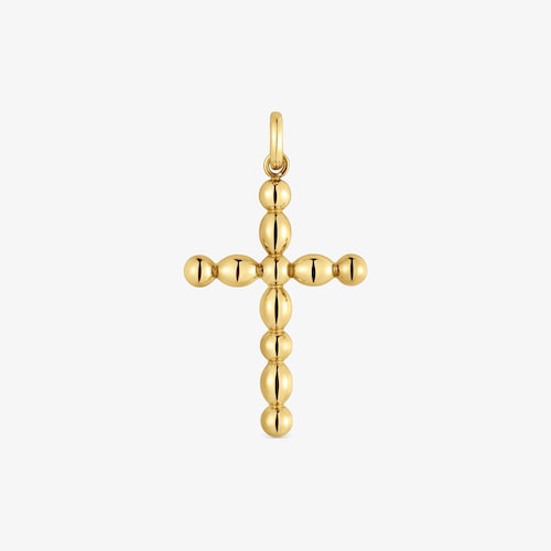 Large 18K solid gold cross-motif Pendant Basics image number 0