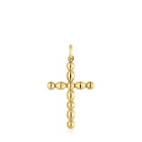 Colgante grande motivo cruz de oro Basics