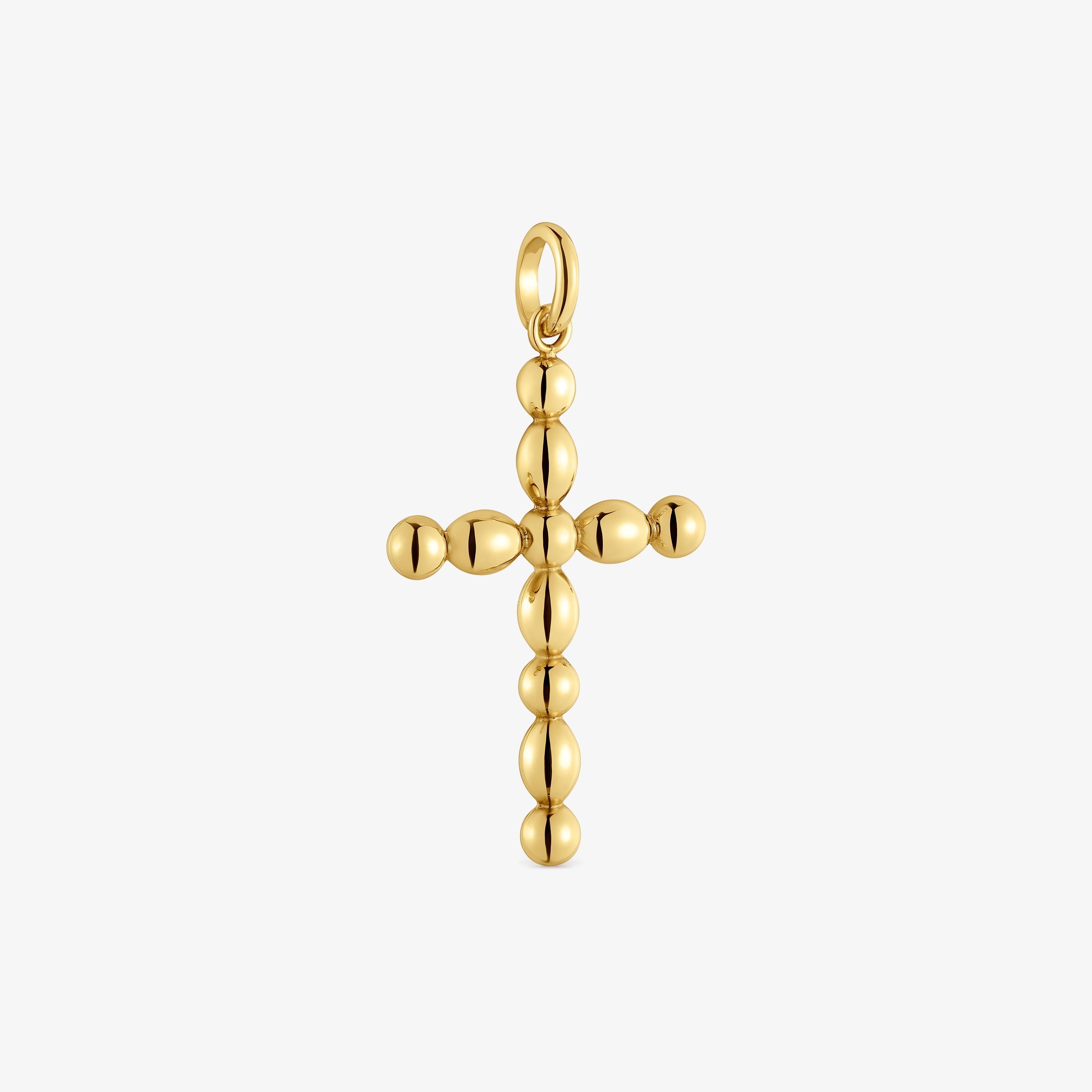 Large 18K solid gold cross-motif Pendant Basics