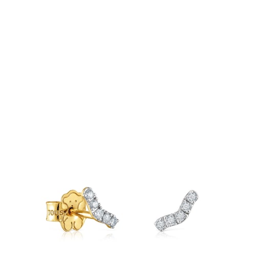 Gold Strip earrings with 0,08ct diamonds Les Classiques