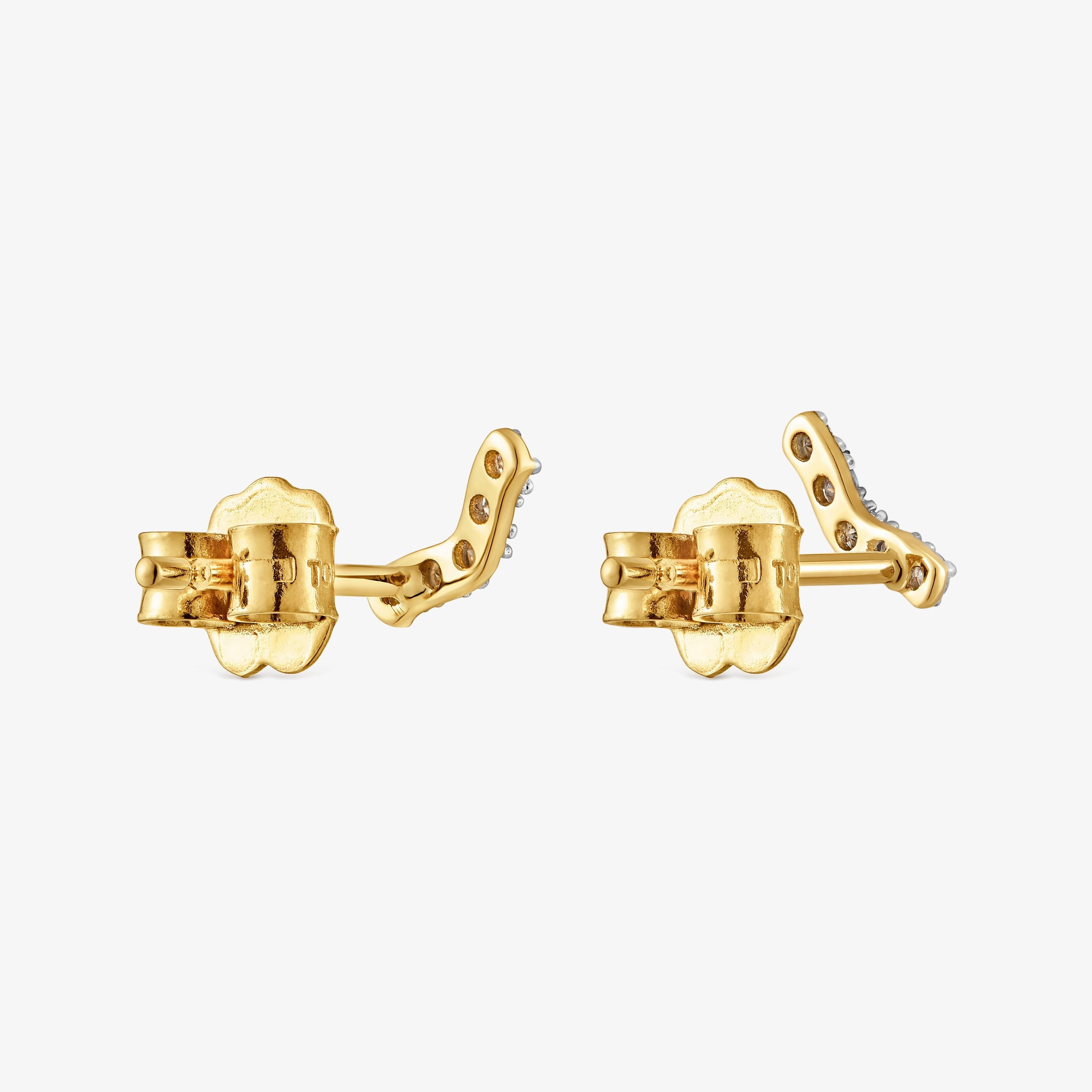 18K solid gold Strip earrings with 0.08ct diamonds Les Classiques