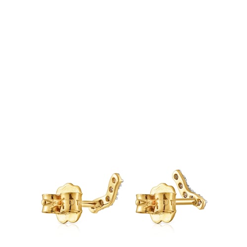 Gold Strip earrings with 0,08ct diamonds Les Classiques