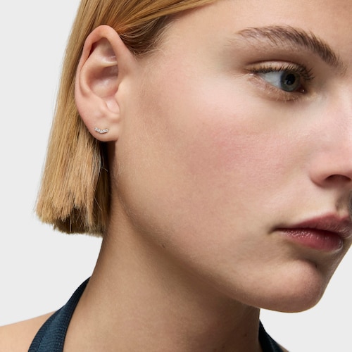 Gold Strip earrings with 0,08ct diamonds Les Classiques